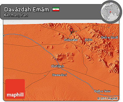 Political 3D Map of Davāzdah Emām