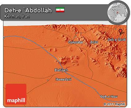 Political 3D Map of Deh-e `Abdollah