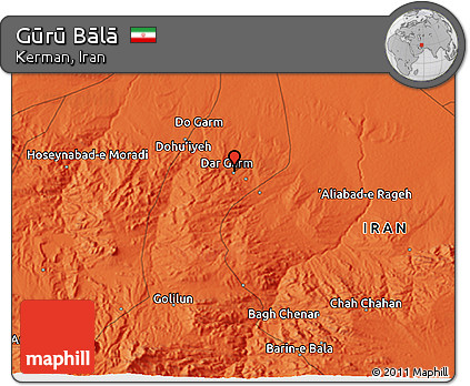 Political 3D Map of Gūrū Bālā