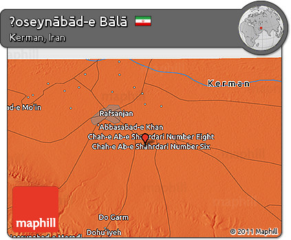 Political 3D Map of Ḩoseynābād-e Bālā
