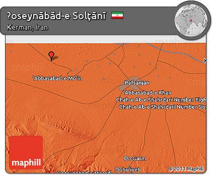 Political 3D Map of Ḩoseynābād-e Solţānī
