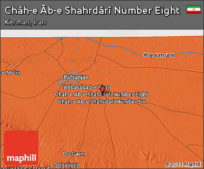 Political 3D Map of Chāh-e Āb-e Shahrdārī Number Eight