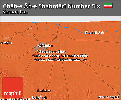 Political 3D Map of Chāh-e Āb-e Shahrdārī Number Six