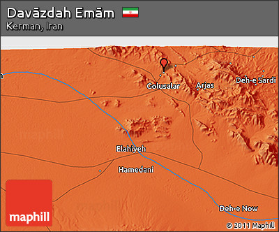 Political 3D Map of Davāzdah Emām