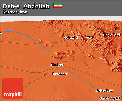 Political 3D Map of Deh-e `Abdollah