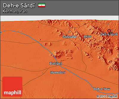 Political 3D Map of Deh-e Sārdī