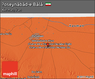 Political 3D Map of Ḩoseynābād-e Bālā
