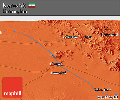 Political 3D Map of Kereshk