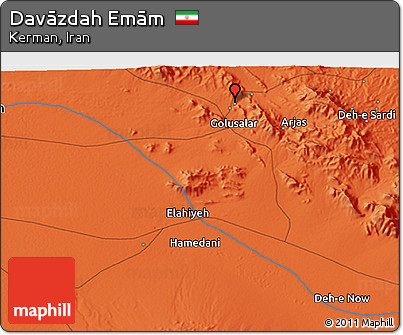 Political 3D Map of Davāzdah Emām