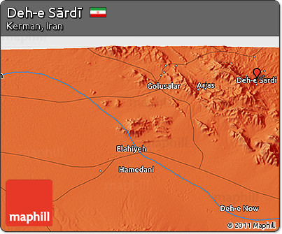 Political 3D Map of Deh-e Sārdī