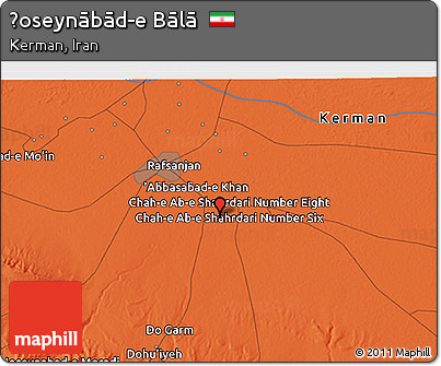 Political 3D Map of Ḩoseynābād-e Bālā