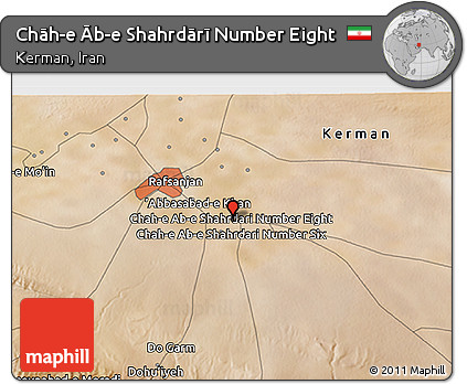 Satellite 3D Map of Chāh-e Āb-e Shahrdārī Number Eight