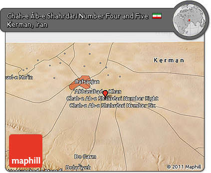 Satellite 3D Map of Chāh-e Āb-e Shahrdārī Number Four and Five
