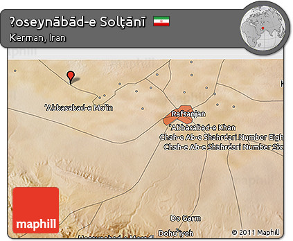 Satellite 3D Map of Ḩoseynābād-e Solţānī