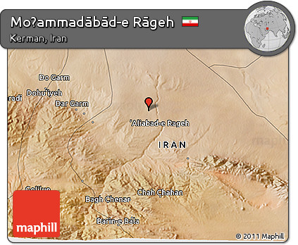 Satellite 3D Map of Moḩammadābād-e Rāgeh