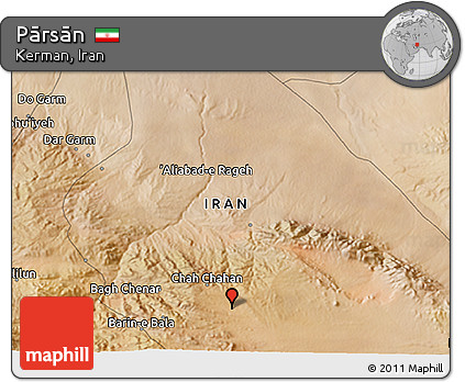 Satellite 3D Map of Pārsān