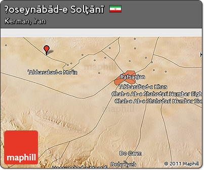 Satellite 3D Map of Ḩoseynābād-e Solţānī
