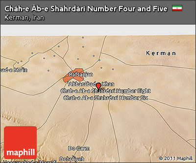 Satellite 3D Map of Chāh-e Āb-e Shahrdārī Number Four and Five