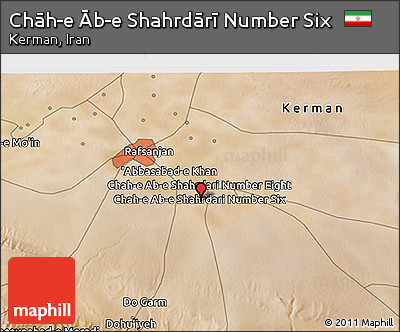 Satellite 3D Map of Chāh-e Āb-e Shahrdārī Number Six