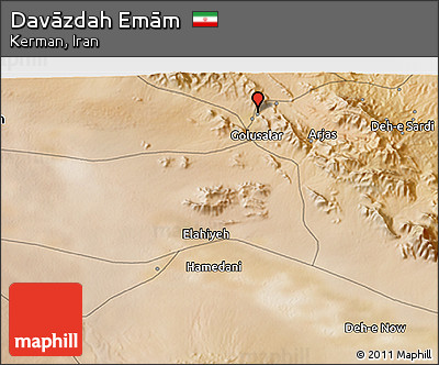 Satellite 3D Map of Davāzdah Emām