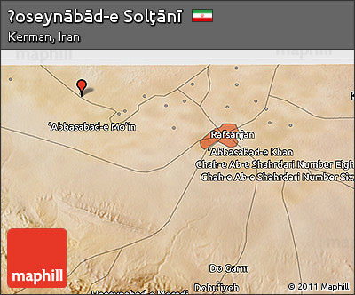 Satellite 3D Map of Ḩoseynābād-e Solţānī
