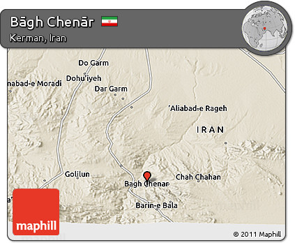 Shaded Relief 3D Map of Bāgh Chenār