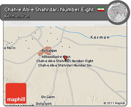 Shaded Relief 3D Map of Chāh-e Āb-e Shahrdārī Number Eight