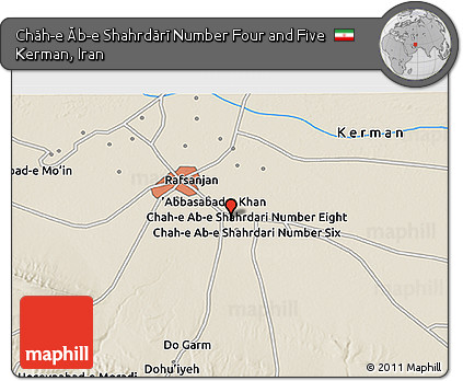 Shaded Relief 3D Map of Chāh-e Āb-e Shahrdārī Number Four and Five