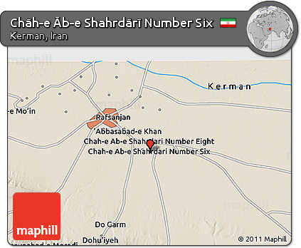 Shaded Relief 3D Map of Chāh-e Āb-e Shahrdārī Number Six