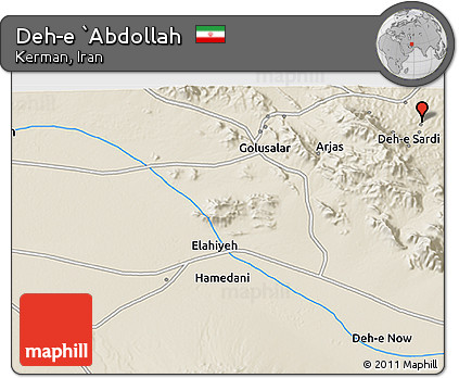 Shaded Relief 3D Map of Deh-e `Abdollah