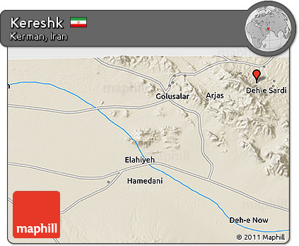 Shaded Relief 3D Map of Kereshk