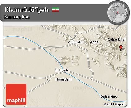 Shaded Relief 3D Map of Khomrūdū'īyeh