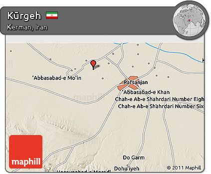 Shaded Relief 3D Map of Kūrgeh