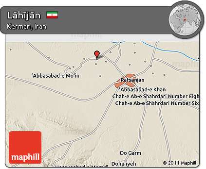 Shaded Relief 3D Map of Lāhījān