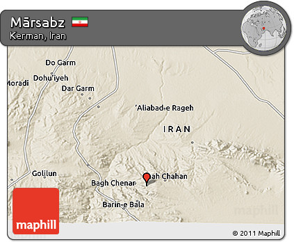 Shaded Relief 3D Map of Mārsabz