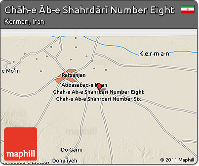 Shaded Relief 3D Map of Chāh-e Āb-e Shahrdārī Number Eight