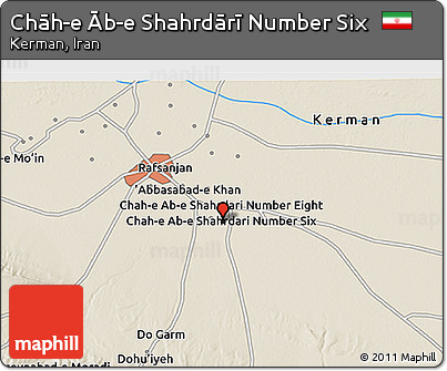 Shaded Relief 3D Map of Chāh-e Āb-e Shahrdārī Number Six