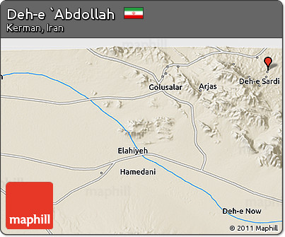 Shaded Relief 3D Map of Deh-e `Abdollah