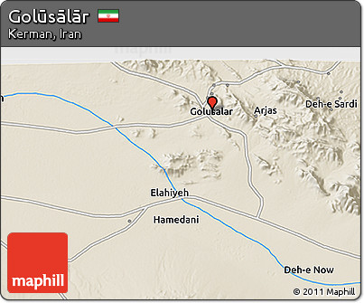 Shaded Relief 3D Map of Golūsālār