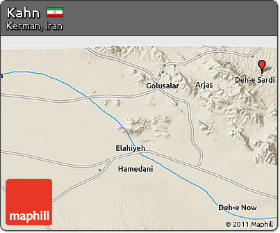 Shaded Relief 3D Map of Kahn