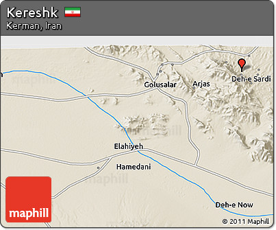 Shaded Relief 3D Map of Kereshk
