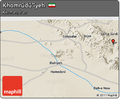 Shaded Relief 3D Map of Khomrūdū'īyeh