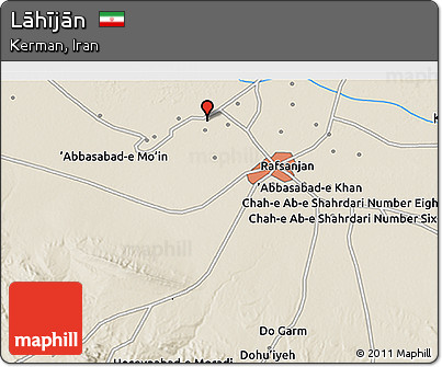 Shaded Relief 3D Map of Lāhījān