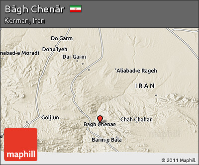 Shaded Relief 3D Map of Bāgh Chenār