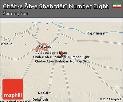 Shaded Relief 3D Map of Chāh-e Āb-e Shahrdārī Number Eight