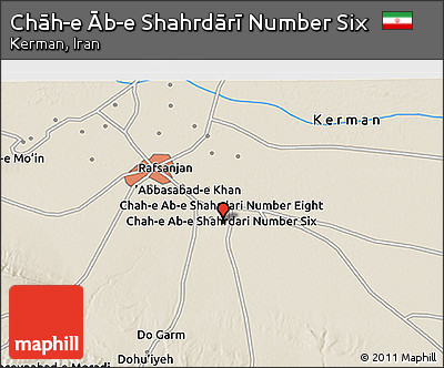 Shaded Relief 3D Map of Chāh-e Āb-e Shahrdārī Number Six