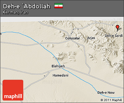 Shaded Relief 3D Map of Deh-e `Abdollah