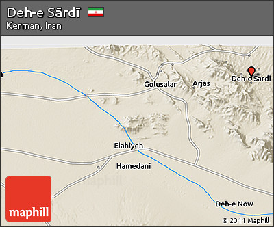 Shaded Relief 3D Map of Deh-e Sārdī