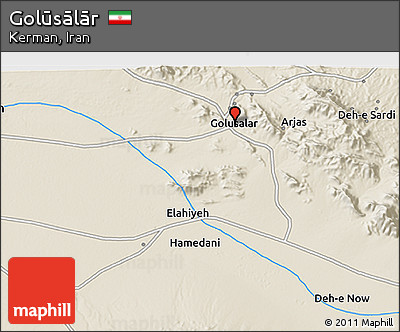 Shaded Relief 3D Map of Golūsālār