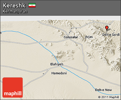 Shaded Relief 3D Map of Kereshk
